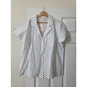 Eberjey Nautico Floral Print Pajama Top L NWT